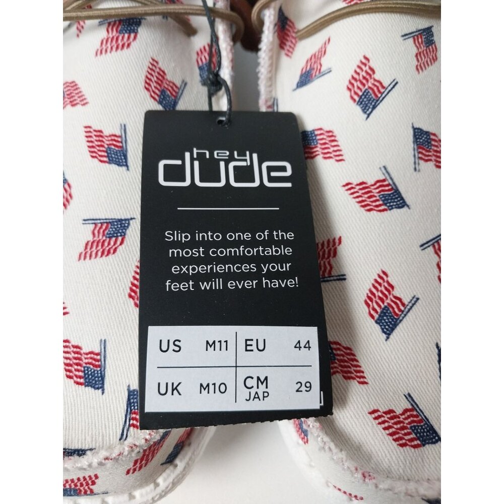 NWT Hey Dude Wally Americana Patriotic Slip On Sneaker Sz 11 - Picture 11 of 11